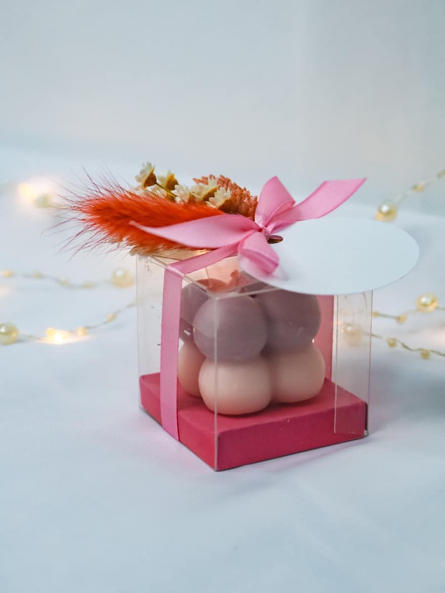 Marturii Botez lumanare Bubble - cutie transparenta